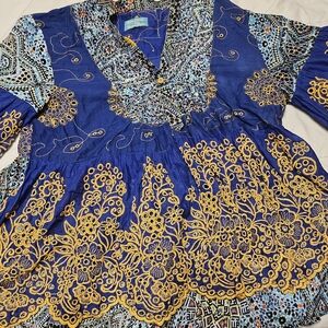 Antica Santoria By Giacomo Cirque Rare Hand Embroidered Blouse W/sequins